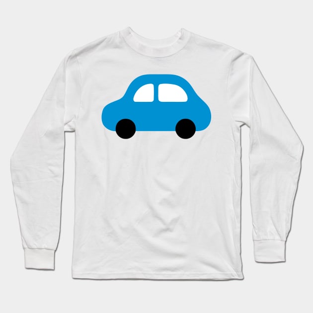 Blue Car Emoticon Long Sleeve T-Shirt by AnotherOne